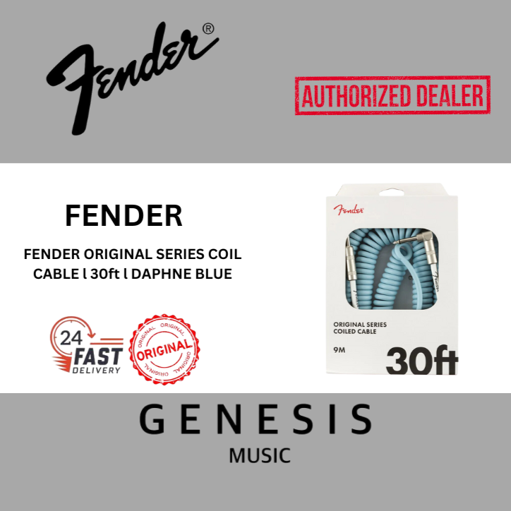 FENDER ORIGINAL SERIES COIL CABLE l 30ft l DAPHNE BLUE