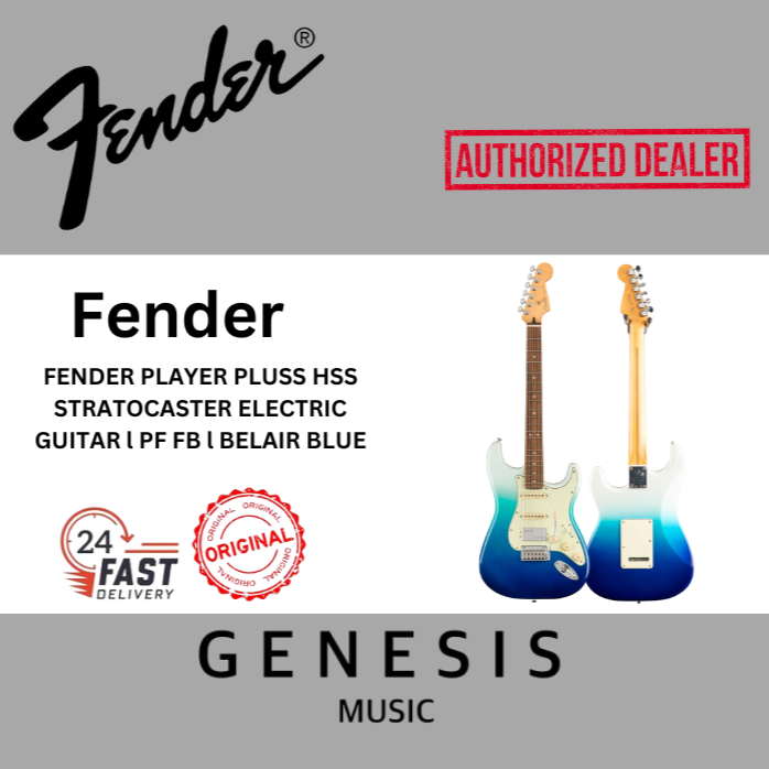 Fender F03-014, Fender Player Plus HSS Stratocaster Electric Guitar-PF FB, Belair Blue