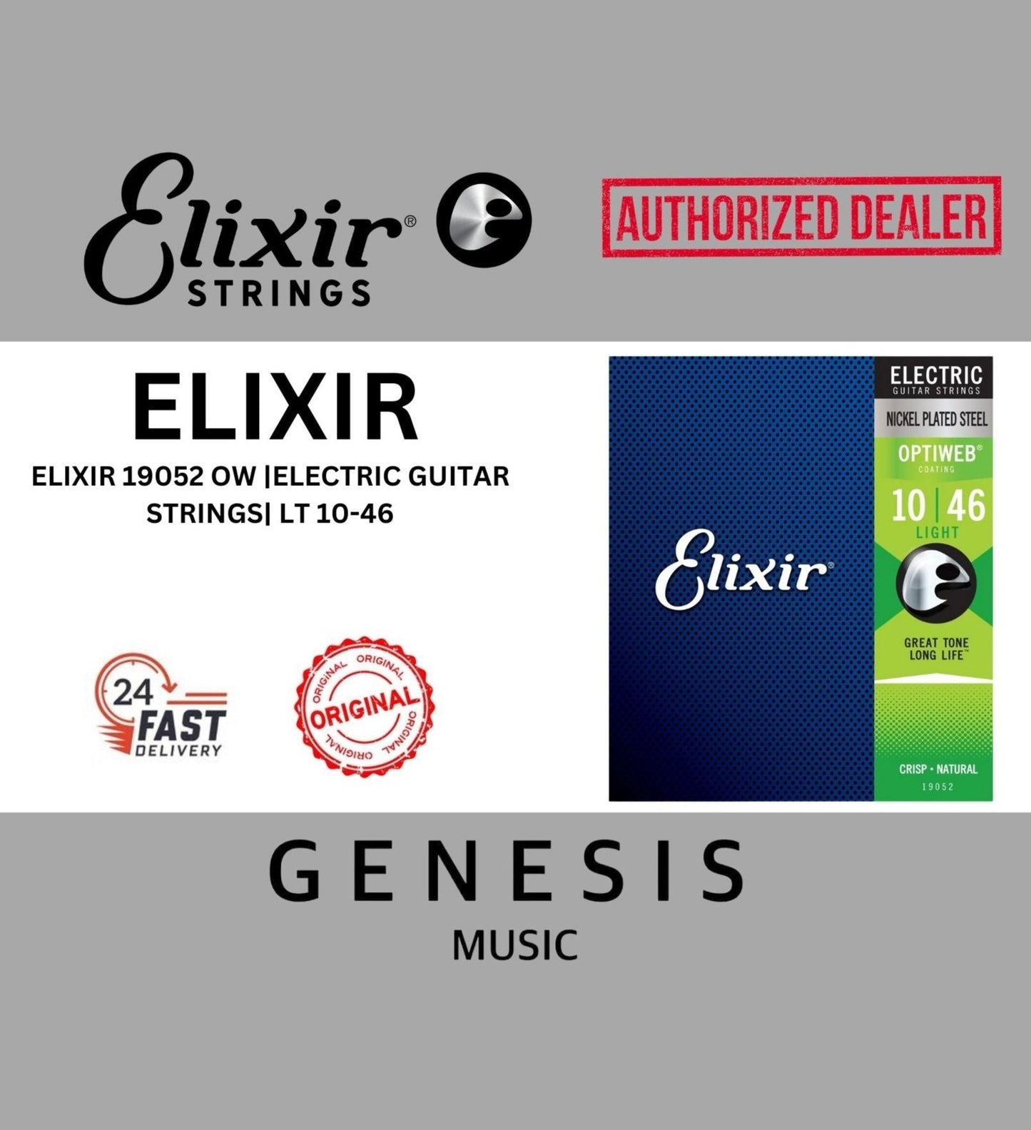 ELIXIR 19052 OW |ELECTRIC GUITAR STRINGS| LT 10-46