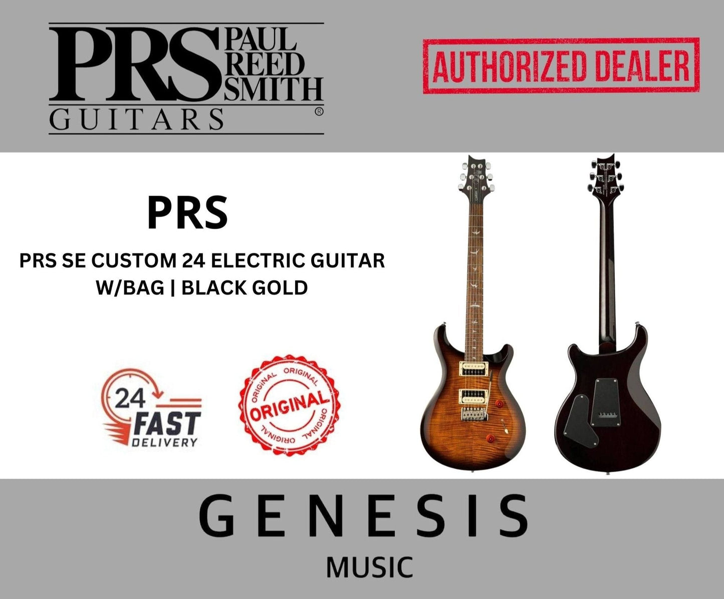 PRS SE CUSTOM 24 ELECTRIC GUITAR W/BAG | BLACK GOLD