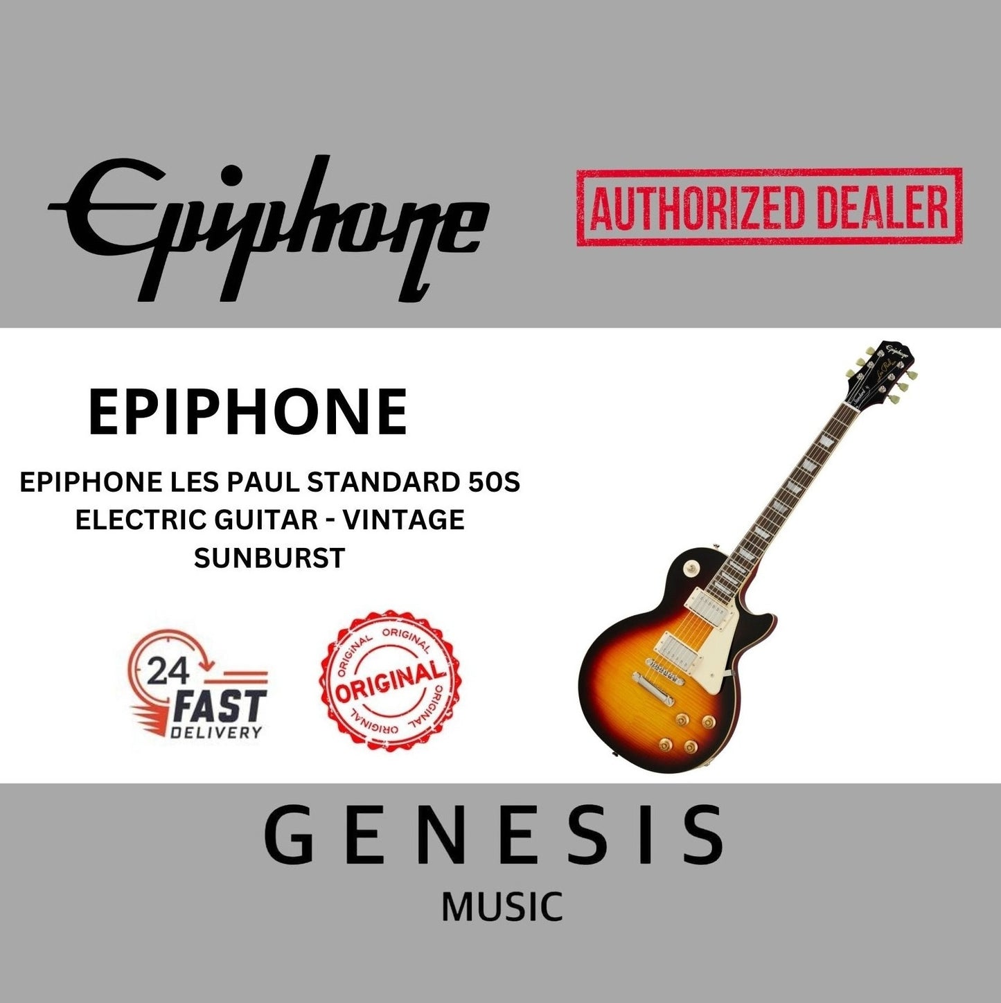 EPIPHONE LES PAUL STANDARD 50S ELECTRIC GUITAR - VINTAGE SUNBURST
