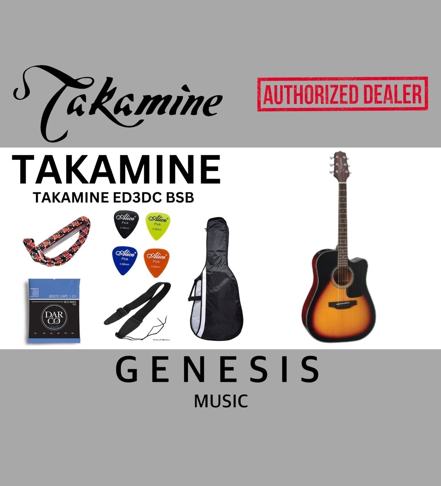 TAKAMINE ED3DC BSB | DREADNOUGHT CUTAWAY ACOUSTIC-ELECTRIC GUITAR | SPRUCE TOP, ROSEWOOD B&S | TP-4T