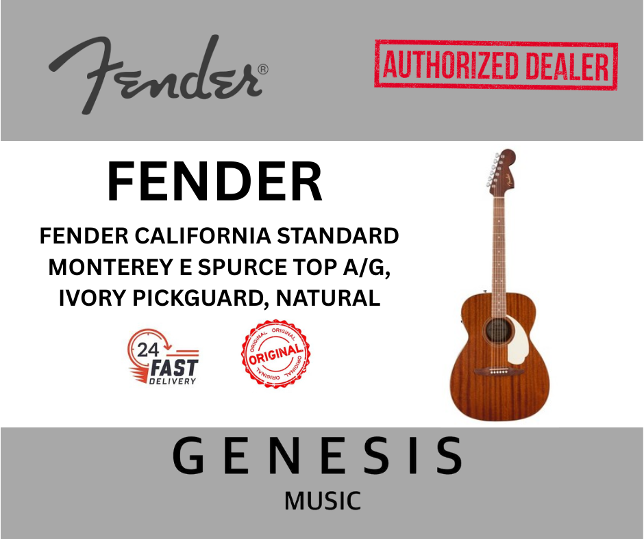 FENDER CALIFORNIA STANDARD MONTEREY E SPURCE TOP A/G, IVORY PICKGUARD, NATURAL