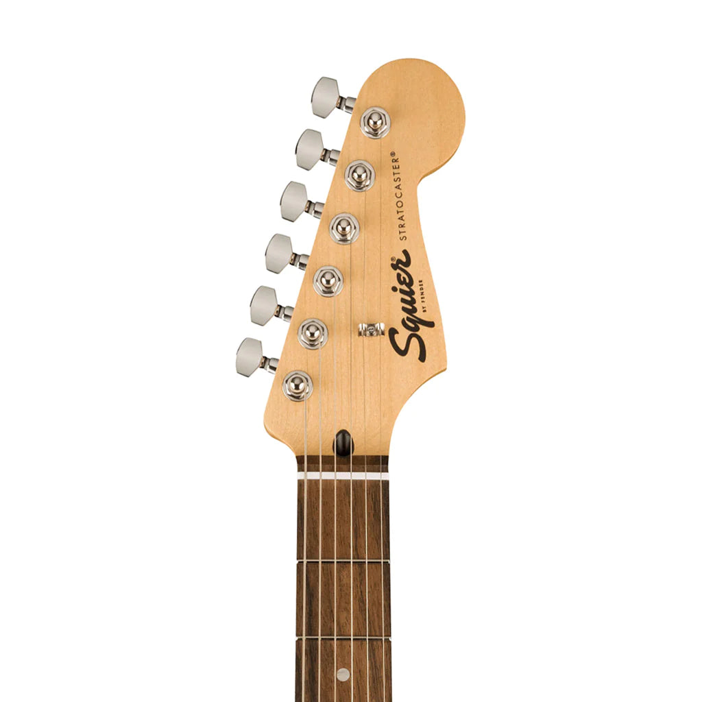 SQUIER FSR SONIC STRATOCASTER ELECTRIC GUITAR W/BLACK PICKGUARD | LAUREL FB | ARCTIC WHITE