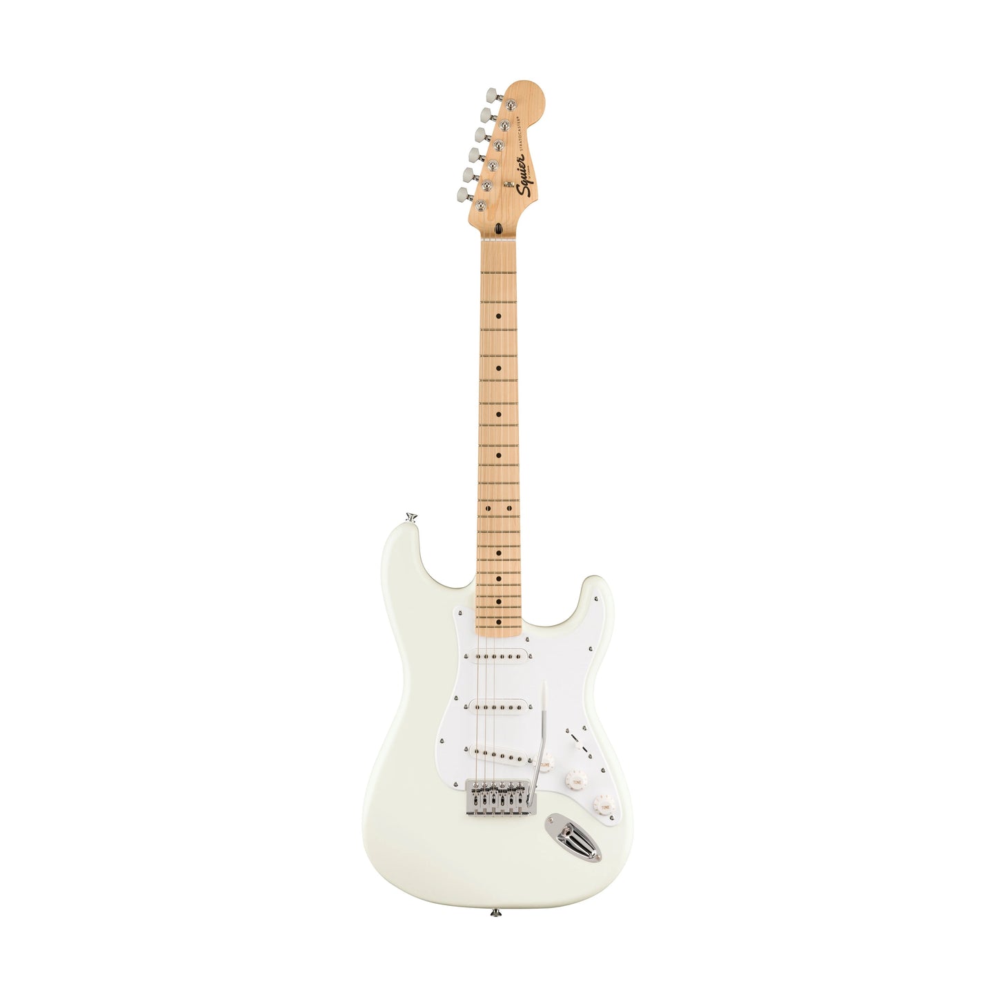 SQUIER FSR SONIC STRATOCASTER ELECTRIC GUITAR W/WHITE PICKGUARD | MAPLE FB | ARCTIC WHITE