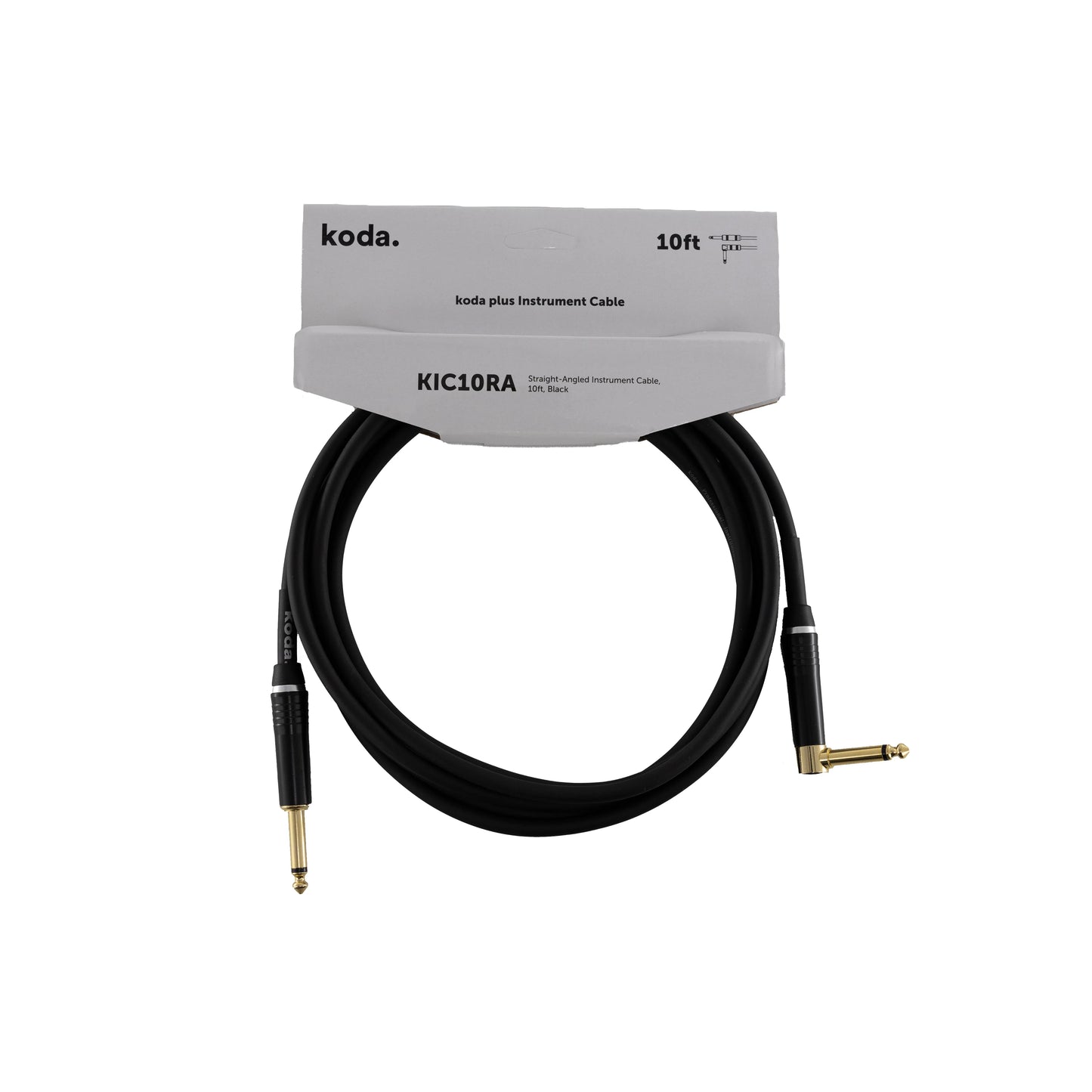 KODA PLUS KIC10RA STRAIGHT-ANGLED INSTRUMENT CABLE 10FT BLACK