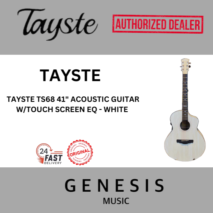 TAYSTE TS68 40" ACOUSTIC GUITAR W/TOUCH SCREEN EQ - WHITE