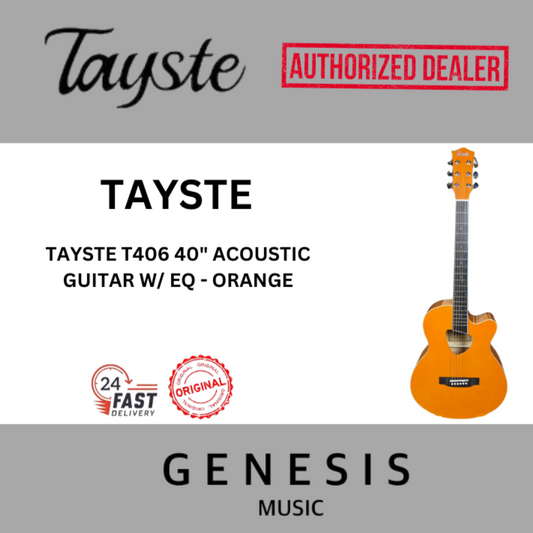 TAYSTE T406 40" ACOUSTIC GUITAR W/ EQ - ORANGE