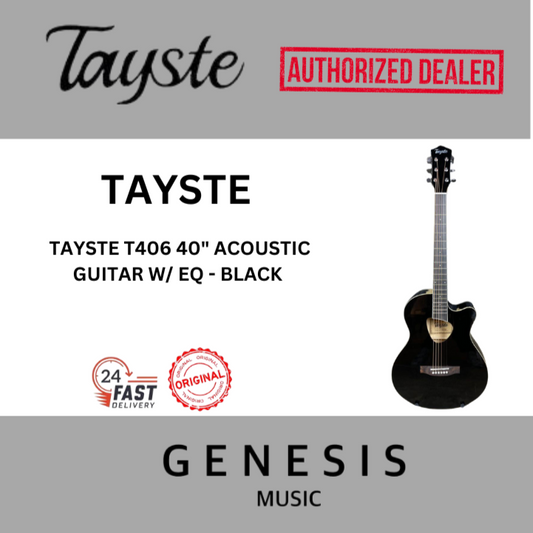 TAYSTE T406 40" ACOUSTIC GUITAR W/ EQ - BLACK