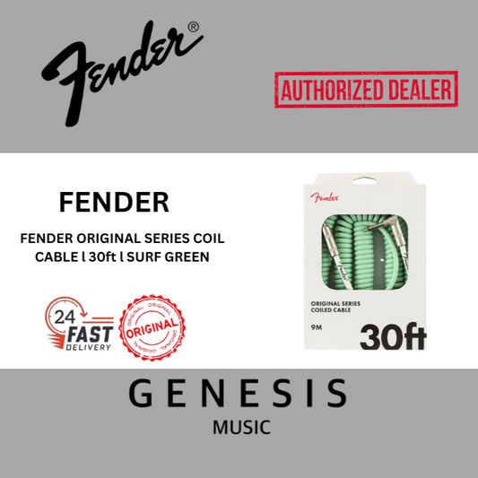 FENDER ORIGINAL SERIES COIL CABLE l 30ft l SURF GREEN