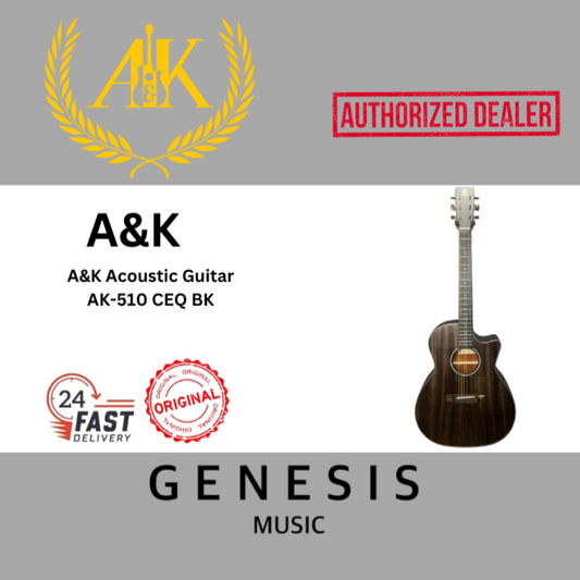 A&K ACOUSTIC GUITAR AK-510-CEQ-BK