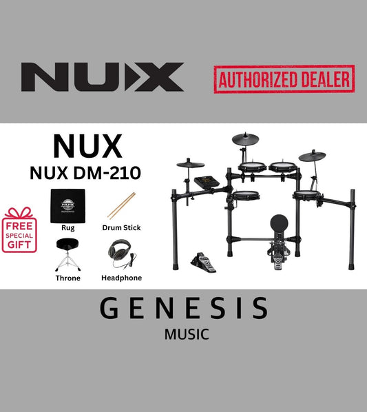 NUX-DM-210 5-PIECE DIGITAL ELECTRONIC DRUM WITH FULL MESH HEAD