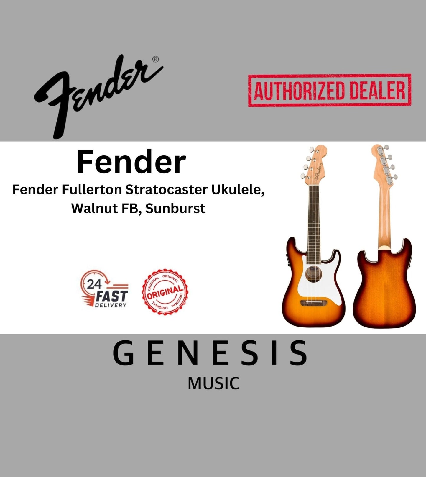 FENDER FULLERTON STRATOCASTER UKULELE | WALNUT FB | SUNBURST