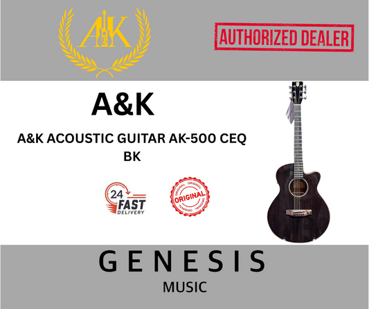 A&K ACOUSTIC GUITAR AK-500 CEQ BK