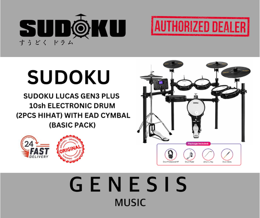 SUDOKU LUCAS GEN3 PLUS 10sh ELECTRONIC DRUM (2PCS HIHAT) WITH EAD CYMBAL (BASIC PACK)