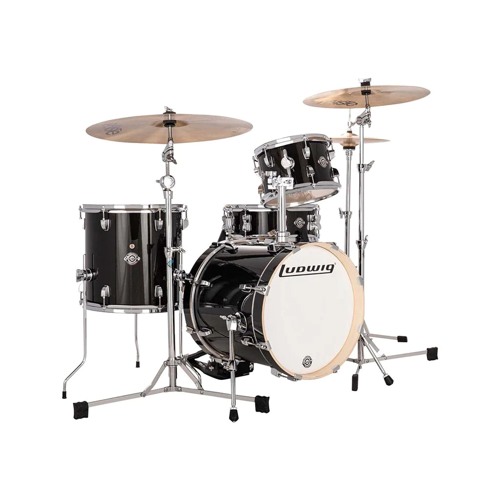 LUDWIG LC2791 BREAKBEATS BY QUESTLOVE 4-PIECE DRUM KIT W/BAG | BLACK SPARKLE