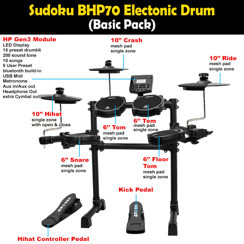 SUDOKU BHP70 ELECTRONIC DRUM (BASIC PACK)